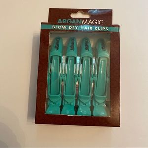 ARGAN MAGIC NEW HAIR CLIPS BLOW DRY SET OF 4 BLUE NWT TOOLS
